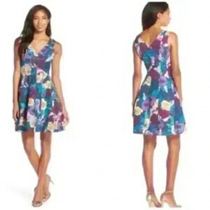 Kaya & Sloane Floral Print Sleeveless Jacquard‎ Fit Size Large